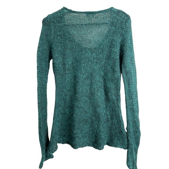 Ann Taylor LOFT Sweater M Medium Green Fuzzy Alpaca Wool - Picture 3 of 5